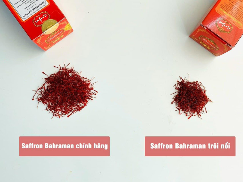 Saffron Bahraman chính hãng có sợi nhụy to, dài, đỏ đều